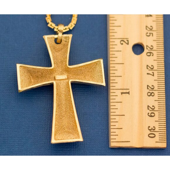 32", Gold Cross Cross Religious Necklace, Christian Necklace by Avon - D5 - Picture 3 of 3